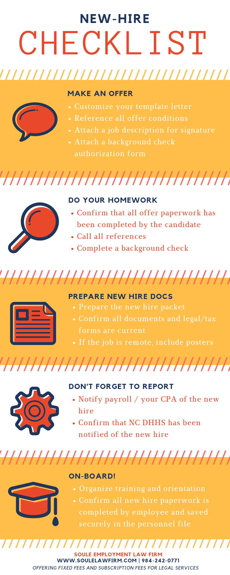 Do you Have a New Hire Checklist?  Soule Employment Law Firm In cpa hire agreement template